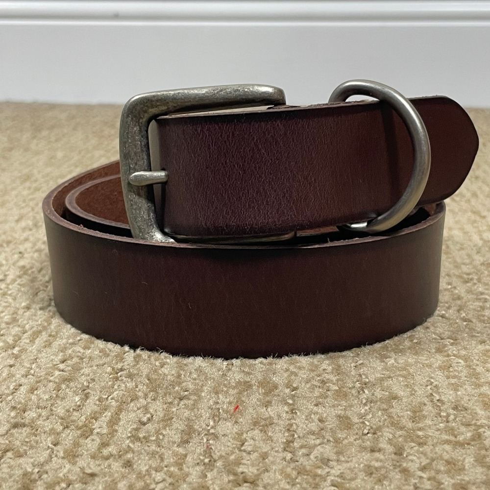 Lucky Brand Leather Belt Mens 40 Burgundy Brown D-Ring Buckle BKMSUM251 Heritage